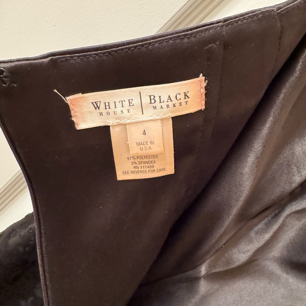 White House Black Market Special Occasion Strapless Dress Velvet Floral NWOT - Picture 11 of 12